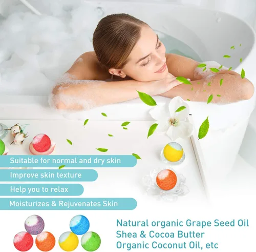 Miniatura 4 de Juego de 30 bombas de baño de regalo, mini bombas de baño orgánicas naturales, hechas a mano con rica efervescencia, regalo de cumpleaños