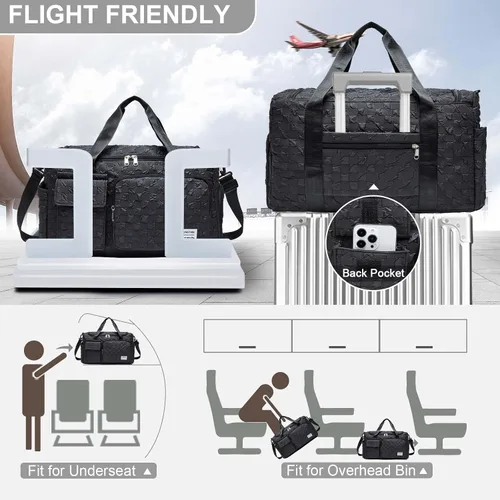Miniatura 277 de Pequeña bolsa de gimnasio para mujer, bolsa de viaje con compartimento para zapatos