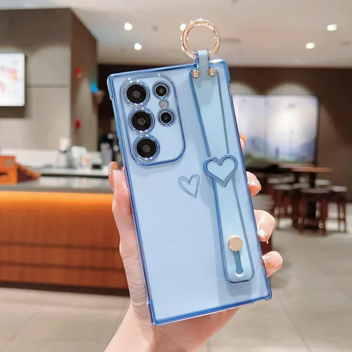 Miniatura 56 de ZTOFERA Funda diseñada para Samsung Galaxy S20 FE 5G, borde chapado de lujo, patrón de corazones de amor con pulsera y función atril, protección