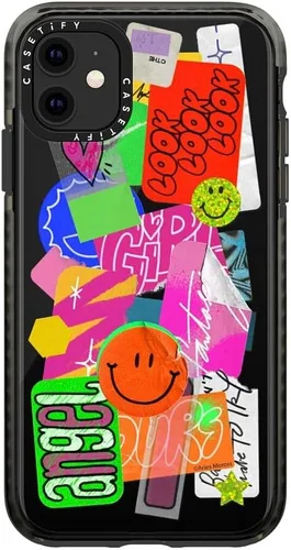 Miniatura 81 de CASETiFY Impact - Funda para iPhone 11 - Flower Power Retro - Negro Transparente