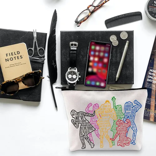 Miniatura 4 de BLUPARK Seis regalos inspirados en la música - Bolsa de maquillaje Queens para amantes del teatro musical y Broadway, Blanco apagado, Historia