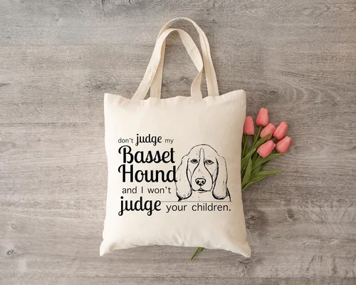 Miniatura 2 de Pet Studio Art Bolso tote Don't Judge My Dog Basset Hound