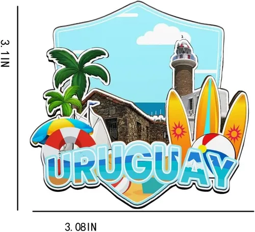 Miniatura 3 de Uruguay Uruguay imán de nevera de madera 3D monumentos de viaje coleccionables recuerdos decoración hecha a mano -2289
