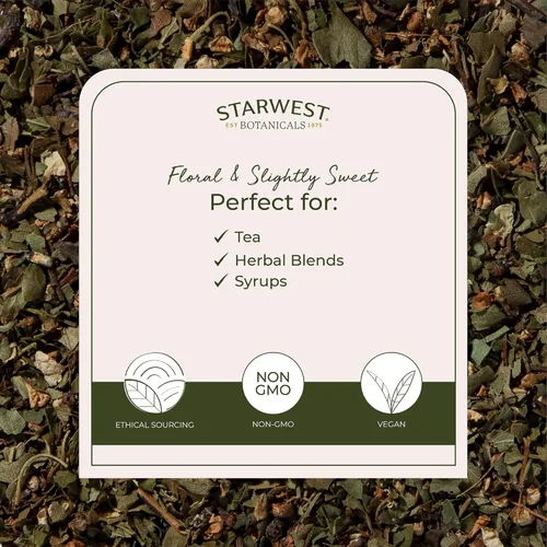 Miniatura 3 de Starwest Botanicals Hojas y flores de espino orgánico – Hierba seca de hojas sueltas para té, cortadas y tamizadas, certificado Kosher, sin OMG