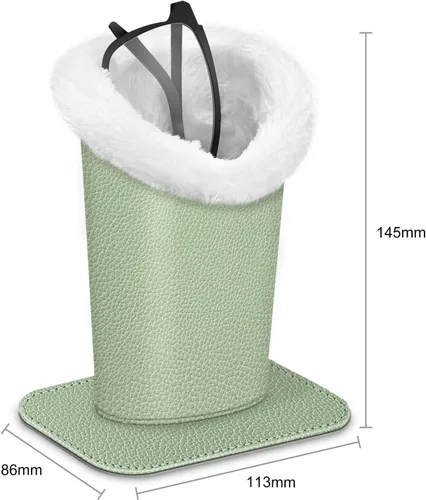 Miniatura 173 de Fintie Soporte para anteojos forrado de felpa con base magnética, estuche de cuero vegano prémium para lentes