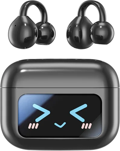 Miniatura 9 de Auriculares abiertos con clip para la oreja, auriculares inalámbricos Bluetooth 5.4, auriculares deportivos con pantalla táctil LED inalámbrica