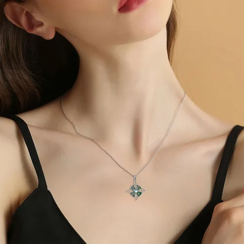 Miniatura 33 de YAFEINI Collar con dije de nudo de bruja de plata de ley, amuleto de bruja de cruz celta, regalo para mujer