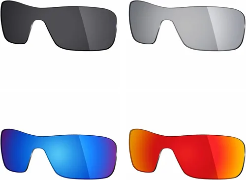 Mryok 4 pares de lentes polarizadas de repuesto para gafas de sol Oakley Turbine Rotor, color negro sigiloso, rojo fuego, azul hielotitanio plateado