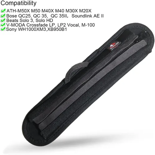 Miniatura 3 de Protector de cojín de repuesto para Bose, ATH, V-Moda Crossfade LP, Sony, Beats, funda para diadema de auriculares, color negro (negro)