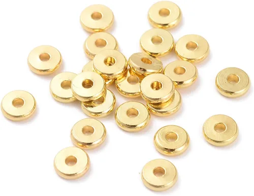 Miniatura 21 de Craftdady 210 cuentas espaciadoras redondas de oro de 18 quilates de 0.079 pulgadas, 0.089 pulgadas, 0.118 pulgadas, 0.118 pulgadas, 0.197 pulgadas