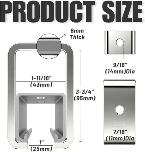 Miniatura 2 de Soporte de suspensión de carril de canal para P1834-EG, soporte de soporte intermedio de 1-5/8 pulgadas x 3-3/4 pulgadas, se adapta a todas