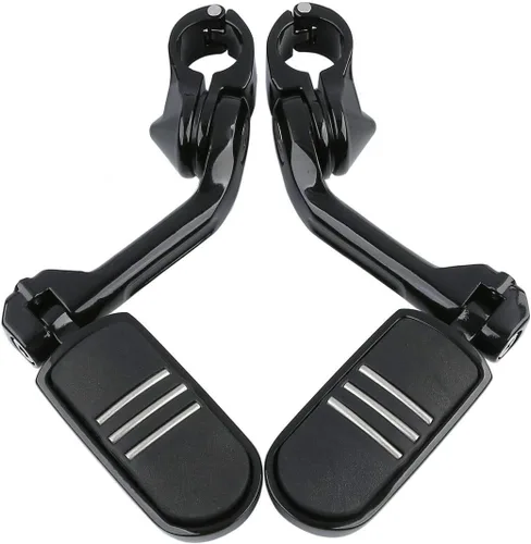 Miniatura 9 de TCMT Estribo corto de montaje en ángulo para carretera de 1 1/4 pulgadas para Harley Touring Road King Street Glide Road Glide Electra Glide Softail