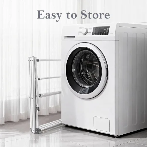 Miniatura 6 de Escurridor de ropa plegable con 4 perchas, estante de secado de ropa portátil extensible para ropa de secado al aire en interiores, 41 x 29 x 14