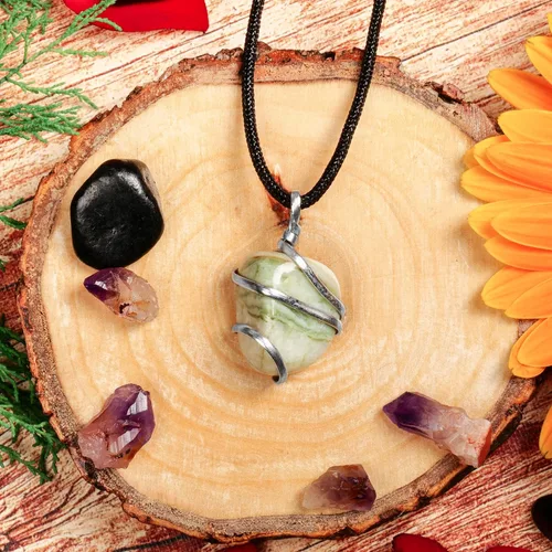 Miniatura 83 de PYOR Collar con colgante curativo de Reiki de cristal, gemas de buena suerte, prosperidad, riqueza, piedras preciosas naturales, collares de buena