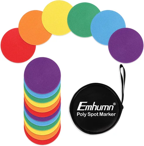 Miniatura 11 de Marcadores de punto Emhumn de 4 pulgadas y 9 pulgadas de polietileno para puntos de agilidad para entrenamiento en gimnasio/educación física, baile