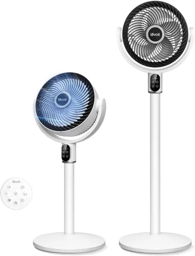 Miniatura 11 de LEVOIT Standing Fan for Bedroom, 90° Oscillating Pedestal Fan, 18dB Quiet for Sleep, 1024 CFM Airflow, Smart Floor Fan with Dust Cover, 5 Speeds 3