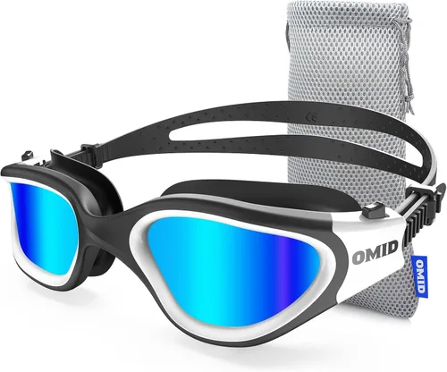 Miniatura 19 de OMID - Gafas de natación polarizadas P2, gafas antivaho para natación para hombres y mujeres adultas Marco A7-allblack Lente Plata