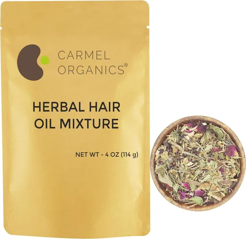 CARMEL ORGANICS Mezcla de aceite de hierbas para el cabello | 21 hierbas para el crecimiento del cabello | Infusión de aceite de bricolaje |