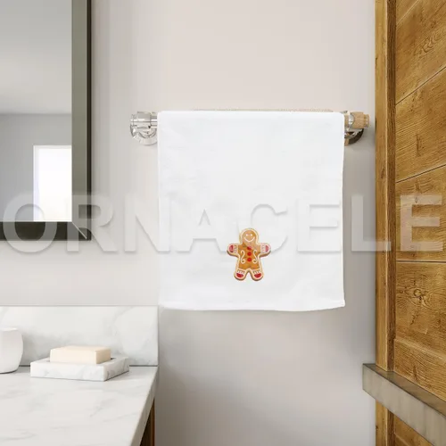 Miniatura 6 de Juego de 3 toallas de mano de gran tamaño para Navidad, 34 x 74 cm 100% algodón grueso toallas de cocina navideñas, diseño decorativo bordado