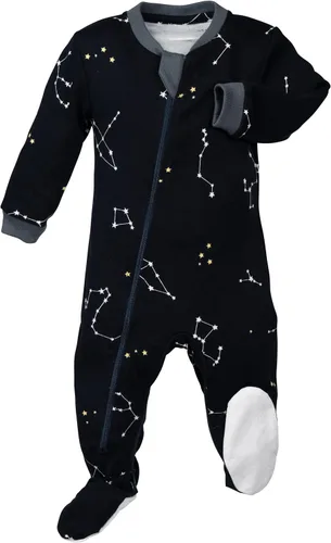 ZippyJamz - Pijama orgánica para bebé con pies y cremallera para cambiar pañales fácil y rápido