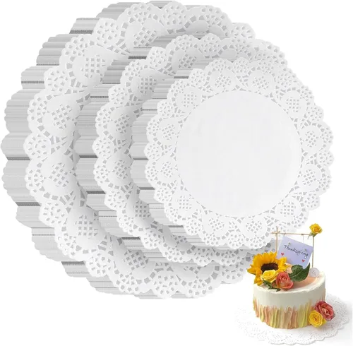 Miniatura 7 de HAKSEN Doilies de papel, paquete de 36 (12 cada uno de 6.5 pulgadas, 8.5 pulgadas, 10.5 pulgadas), manteles individuales redondos de papel de encaje