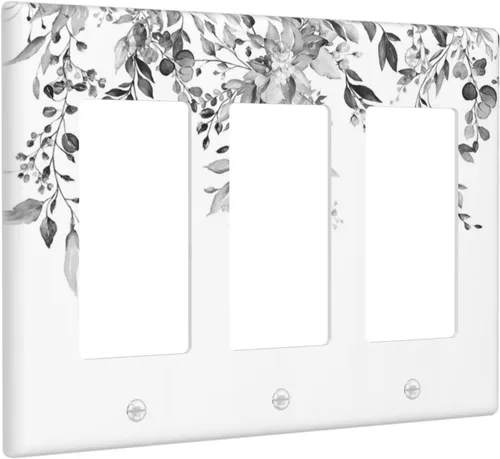 Miniatura 80 de Cubiertas de salida de girasoles amarillos, mariposas verdes y verde azulado de 1 banda, cubierta de interruptor de luz dúplex de 1 banda, placa