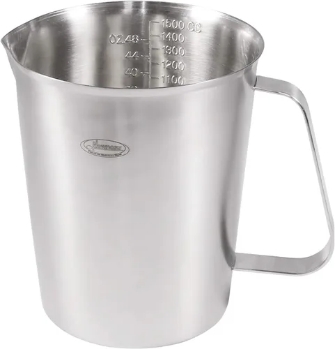 Miniatura 18 de Newness Juego de 2 tazas medidoras de acero inoxidable (3 marcas, incluye escala de taza/ml/onza) (2 y 3 tazas) taza medidora de metal con asa