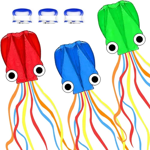 Mint's Colorful Life Octopus Kite for Kids and Adults, Large 3D Software Octopus Kites with Long Tails, Huge Easy Flyer Kites for Beach Trip Family
