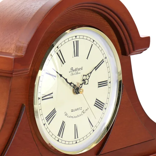 Miniatura 5 de Bedford Clock Collection Reloj de repisa de cereza caoba con campanillas