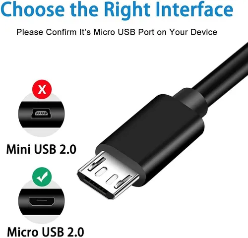 Miniatura 3 de Cable de alimentación micro USB, cable de carga compatible con altavoz potable de ducha Pokanic C6