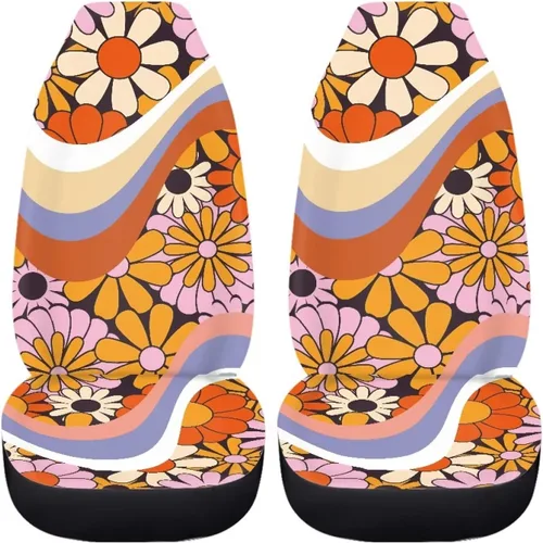 Miniatura 18 de UNICEU Juego de 2 fundas de cojín para asiento de automóvil, diseño de calavera gótica negra, lavable, accesorios interiores antideslizantes