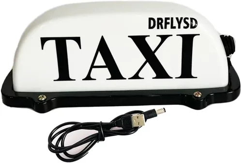 Nueva batería recargable USB 10 pulgadas blanco LED taxi cúpula luz techo taxi signo con base magnética impermeable taxi superior luz