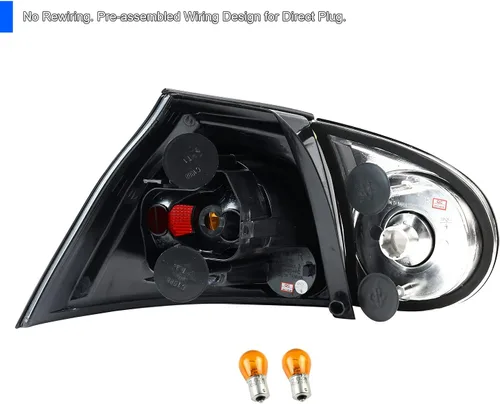 Miniatura 4 de SPEC-D TUNING JDM - Luces traseras negras compatibles con Volkswagen Golf MK5 GTI Rabbit R32 2006-2009, conjunto de par izquierdo + derecho