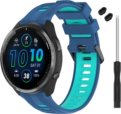 Miniatura 8 de Correa compatible con reloj Garmin Forerunner 965 – Correa de repuesto de silicona suave para reloj inteligente 965 para mujeres y hombres
