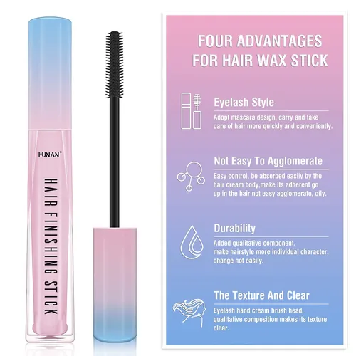 Miniatura 4 de FUNAN Juego de 9 palos de acabado de cabello con barra de acabado de cabello, barra de cera para el cabello, herramientas para la cola del cabello