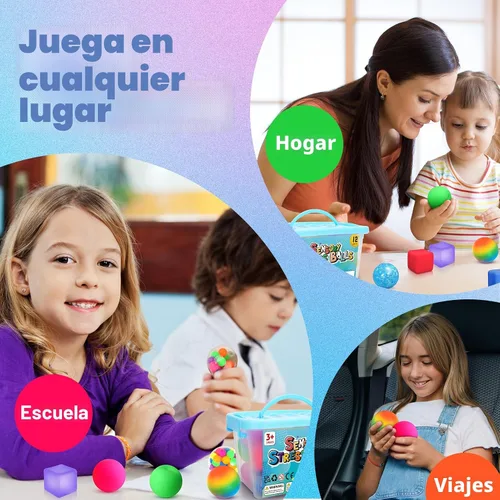 Miniatura 8 de Pelotas de Estrés y Juguetes Sensoriales Fidget: Juego de 12 Bolas Esponjosas de Estrés para Niños de 3 a 12 años - Bola Sensorial de Terapia