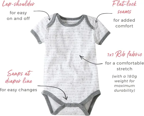 Miniatura 2 de Burt's Bees Baby Body de algodón orgánico – Bebé niño y niña manga corta y larga de una pieza, 5