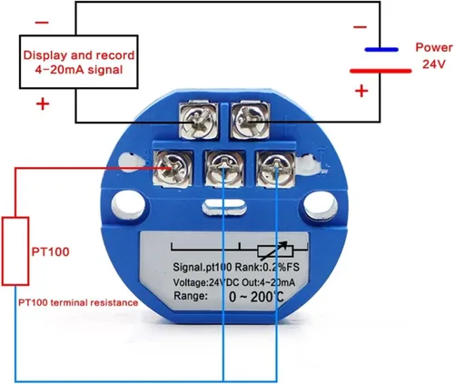 Miniatura 5 de PT100 Type to 4-20mA -50-50 0-50 0-100 200 300 Degree RTD Input 4-20mA Output DC24V Thermal Resistance Temperature Transmitter(-50-50 Celsius)