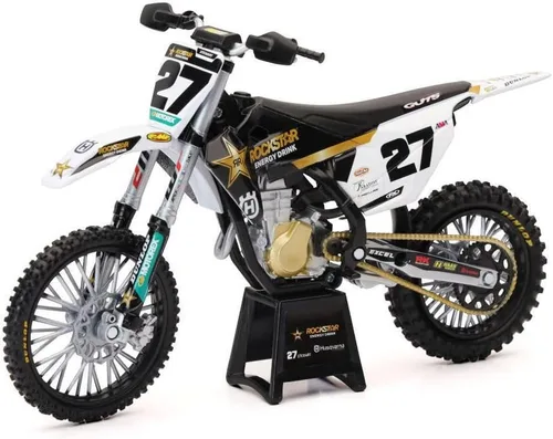 New Ray Husqvarna FC450 Motocicleta #27 Malcolm Stewart Rockstar Energy Drink, modelo fundido a escala 1/12