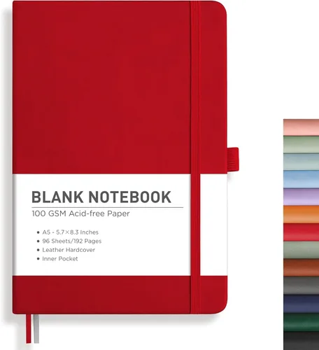 Miniatura 39 de RETTACY Cuaderno rayado, 192 páginas numeradas, tamaño A5 mediano (5.7 x 8.3 pulgadas), para hombres y mujeres, para hacer notas, escritura, trabajo