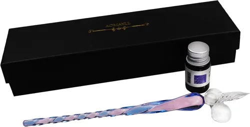 Miniatura 11 de Juego de bolígrafos de inmersión de vidrio, bolígrafo de caligrafía, bolígrafo de firma de cristal para arte, escritura, firmas, decoración y regalo