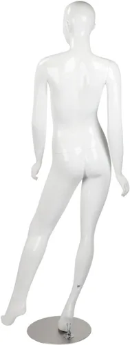 Miniatura 5 de SSWBasics Maniquí de cuerpo completo femenino de fibra de vidrio blanco brillante, maniquí femenino de cuerpo completo de 5 pies 10 pulgadas