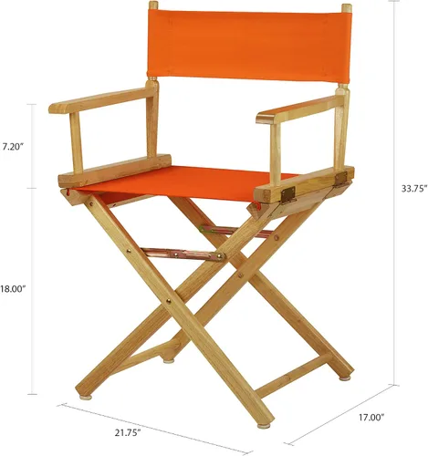 Miniatura 2 de Casual Home - Silla de director de 18.0 in, marco natural con lienzo color mandarina