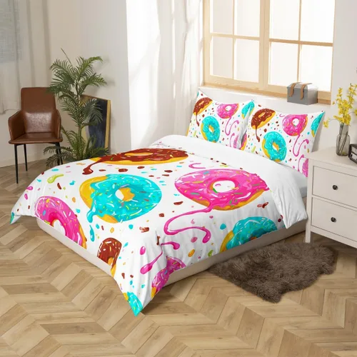 Miniatura 35 de Feelyou - Funda de edredón con estampado de auriculares, juego de ropa de cama con temática musical, patrón geométrico musical, funda de edredón