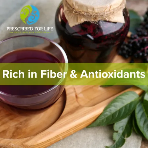Miniatura 4 de Prescribed For Life Polvo de saúco Baya de saúco en polvo para adultos Alto contenido de vitamina C Lleno de fibra dietética y antioxidantes
