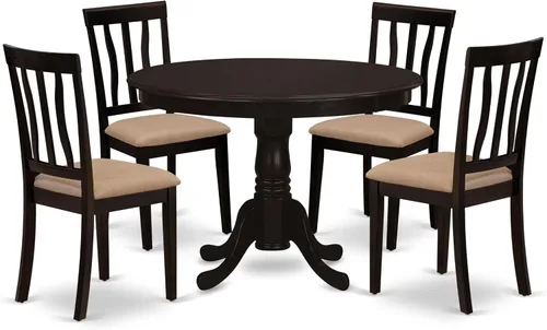 Miniatura 17 de East West Furniture HLAN3-BCH-C - Juego de mesa de comedor, 3 piezas