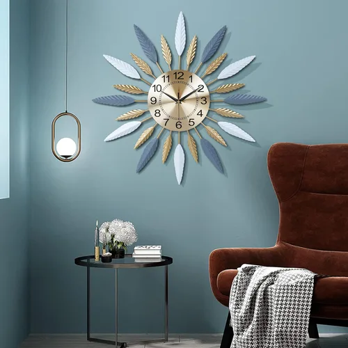 Miniatura 2 de Lafocuse Reloj de pared grande silencioso de 23 pulgadas para decoración de sala de estar, reloj de pared decorativo de mediados de siglo, reloj
