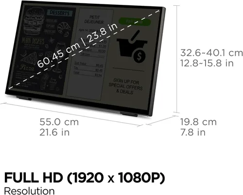 Miniatura 5 de ViewSonic TD2465 Monitor de pantalla táctil de 24 pulgadas 1080p, multitáctil de 10 puntos para entornos industriales y minoristas, interacción