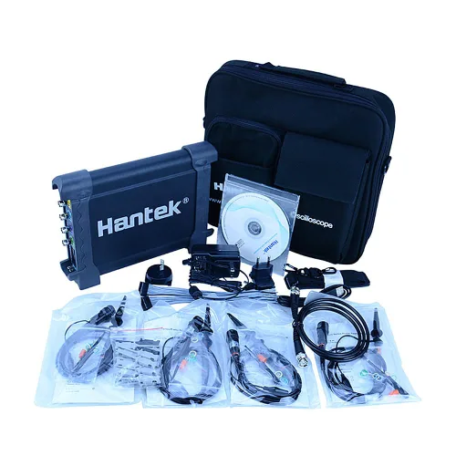 Hantek DSO3254 Osciloscopio digital de 250 MHz 4 canales 1GSa/s frecuencia de muestreo osciloscopios portátiles para PC + analizador lógico de 16