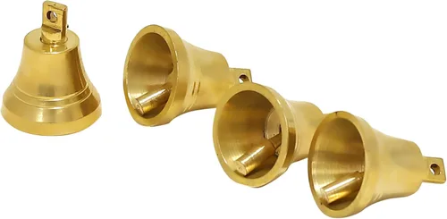 Miniatura 6 de Wonderlist Handicrafts Campanas pequeñas de latón indio para decoración de puerta del hogar, manualidades, campanas, decoración de Navidad, campanas